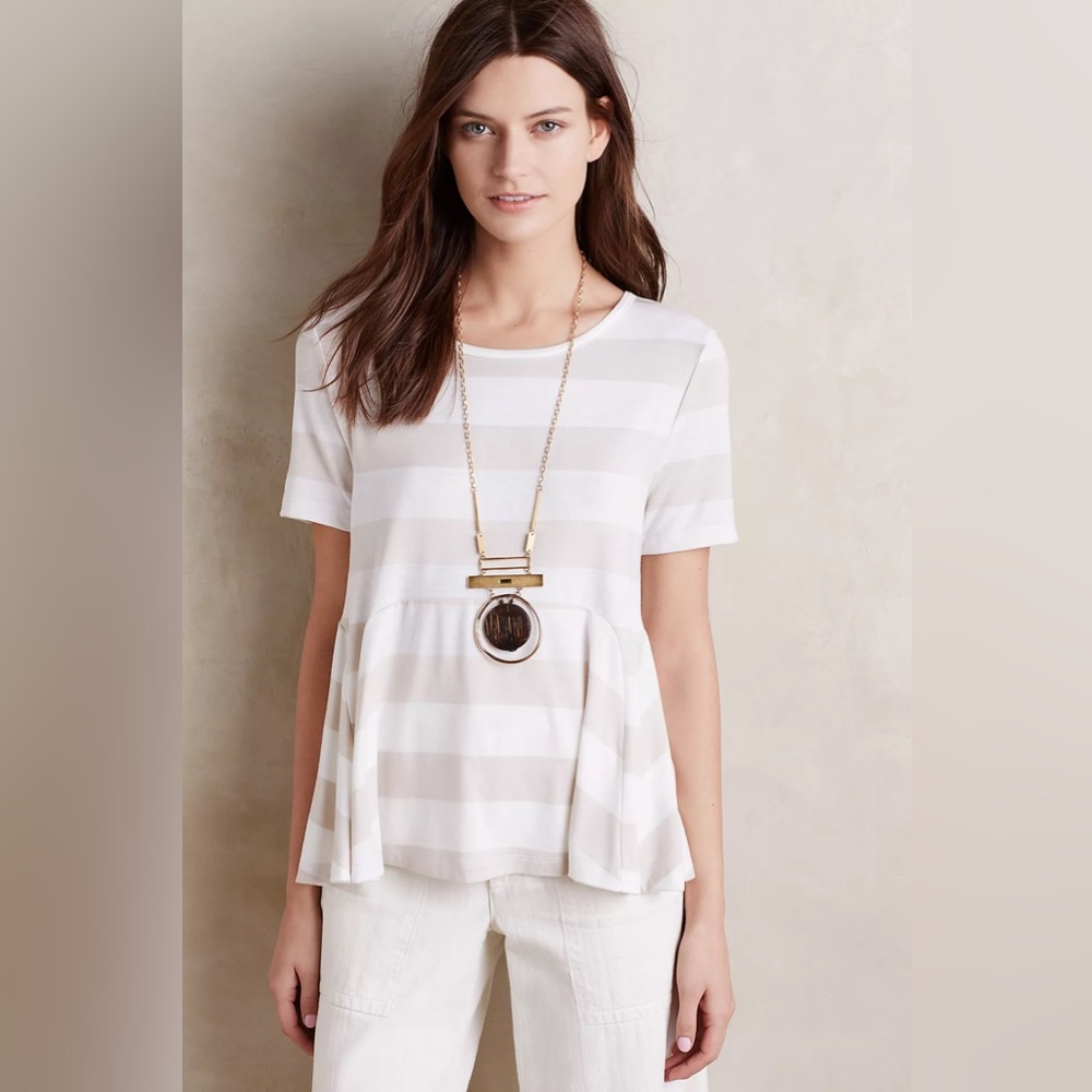 Anthropologie Edgewise Peplum Tee by Everleigh M/M